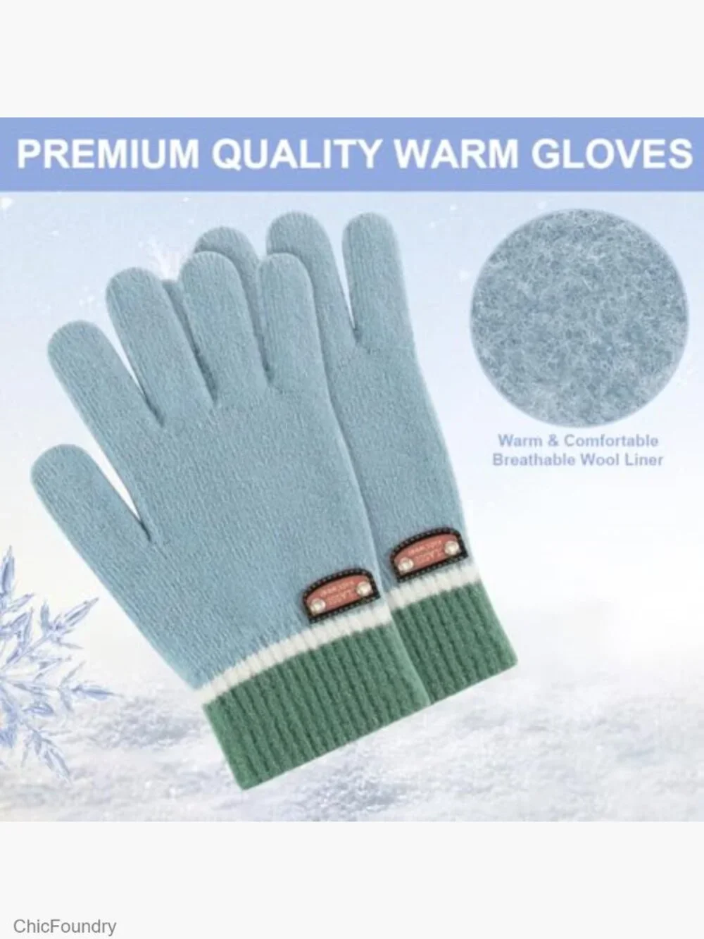 6 Pairs Kids Winter Gloves Stretchy Knitted Mittens Lined